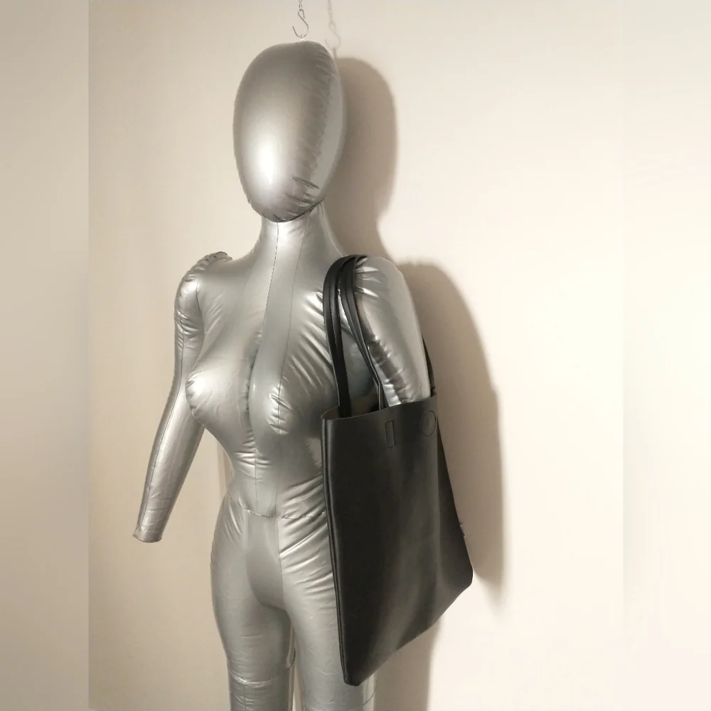 MINISOL Faux-Leather Black Tote Bag - Picture 2 of 6